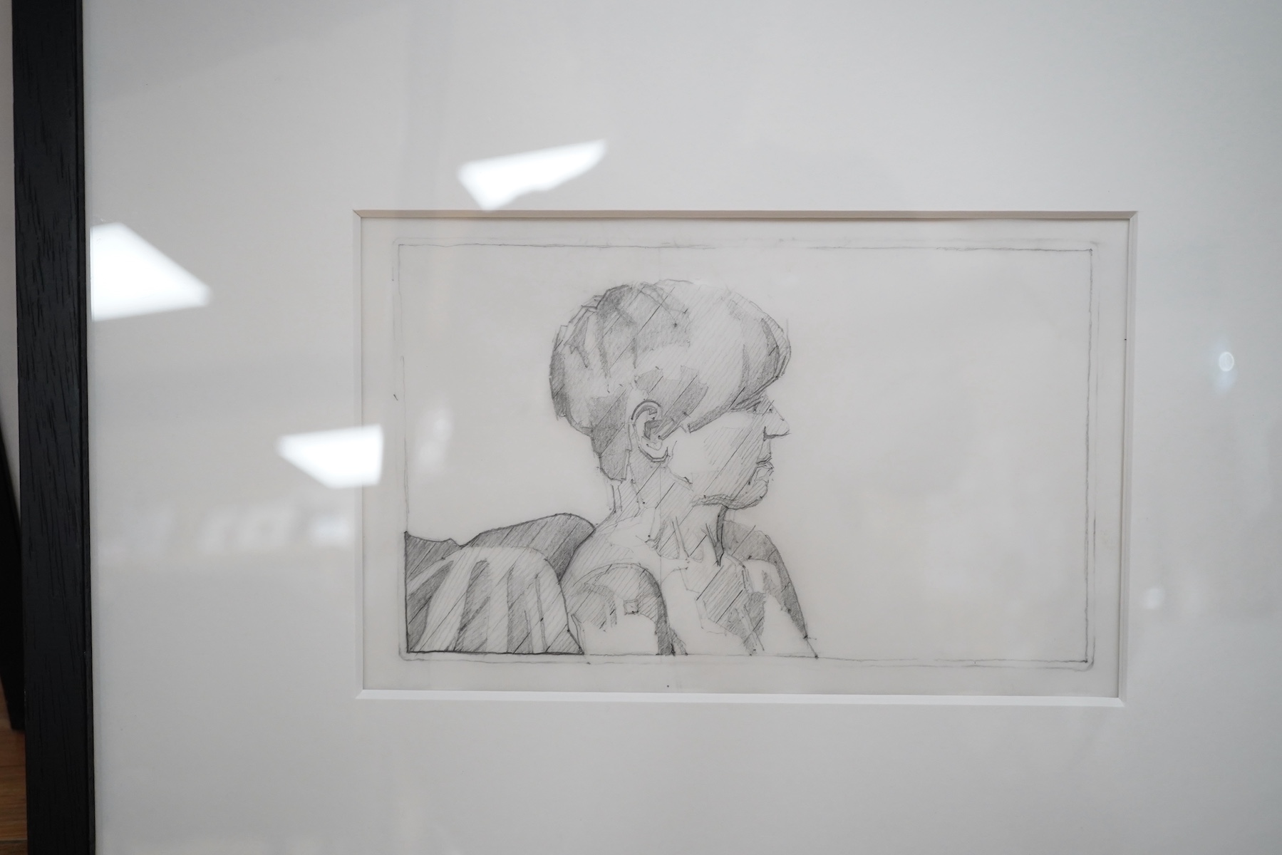 A collection of works by Piers Ottey (contemporary), to include: pencil figural studies and abstract oils, 39 x 32cm. Condition - mostly good